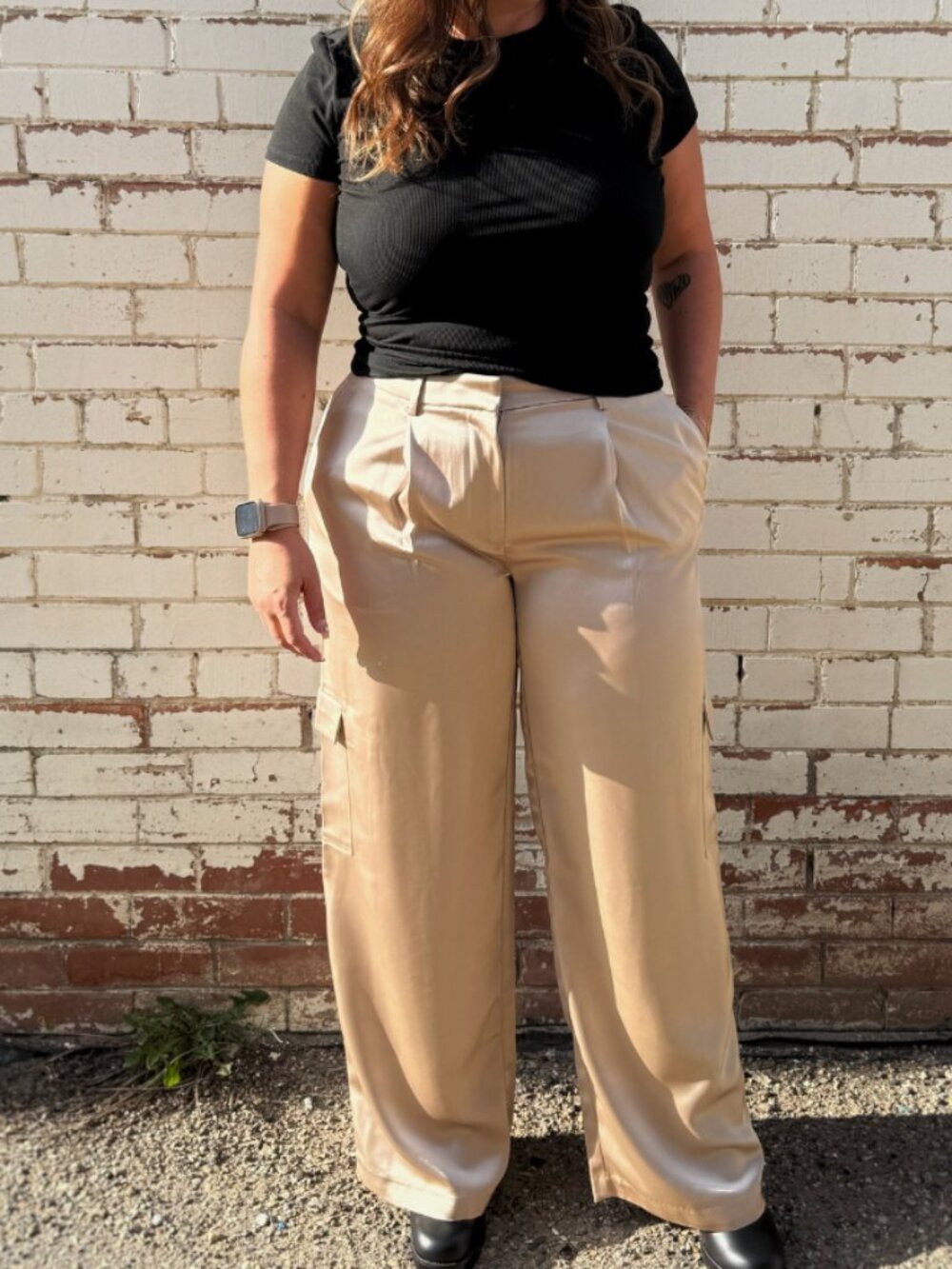 Selene Cargo Dress Pant | Gold
